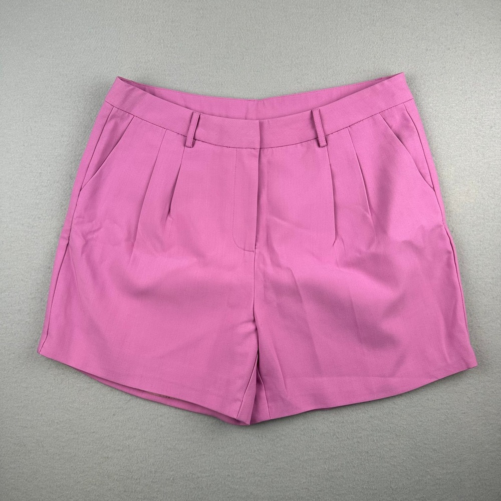 Böhme Pleated Dress Shorts Women Large Pink High Rise Lined Tailored Pockets